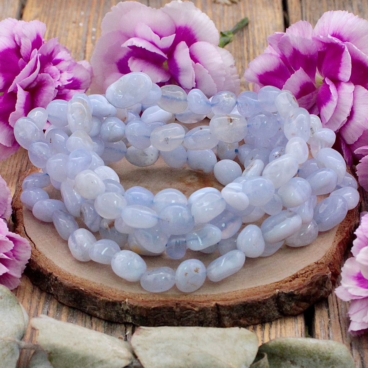 Blue Chalcedony Tumble Bracelet
