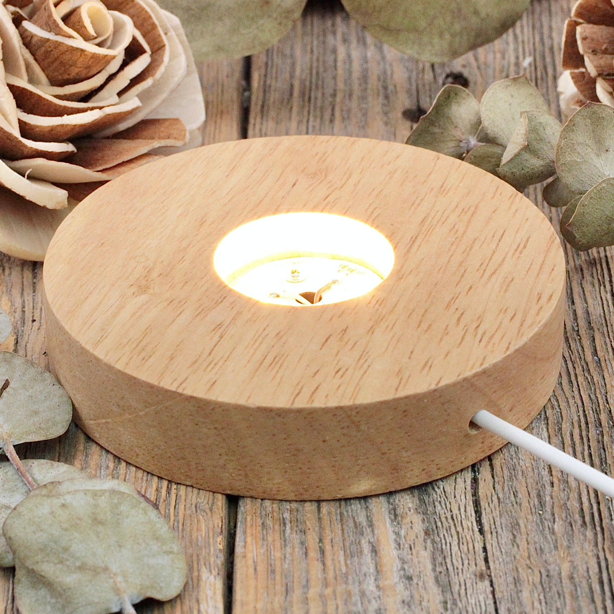 Wood Led Sphere Stand