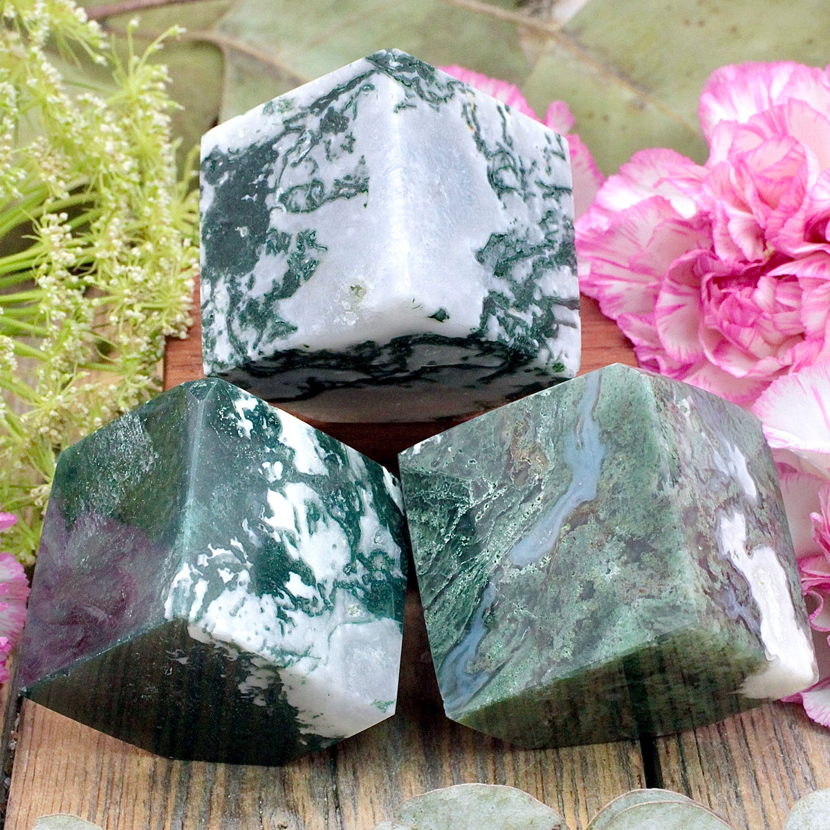 Moss Agate Cube
