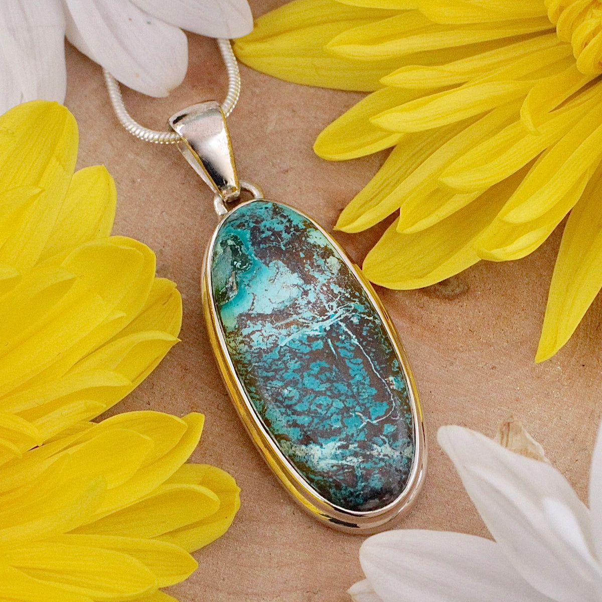 Shattuckite Pendant - Sterling Silver