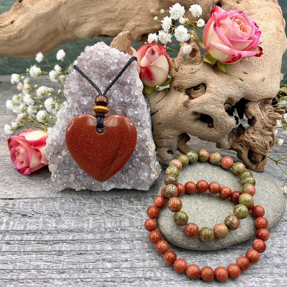 Goldstone Heart Stone Bundle