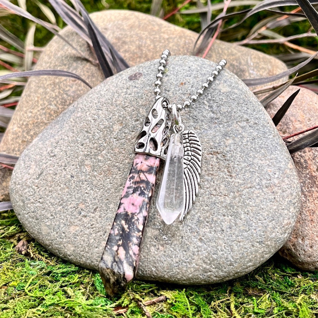 Guardian of Heart Healing - Rhodonite - Large