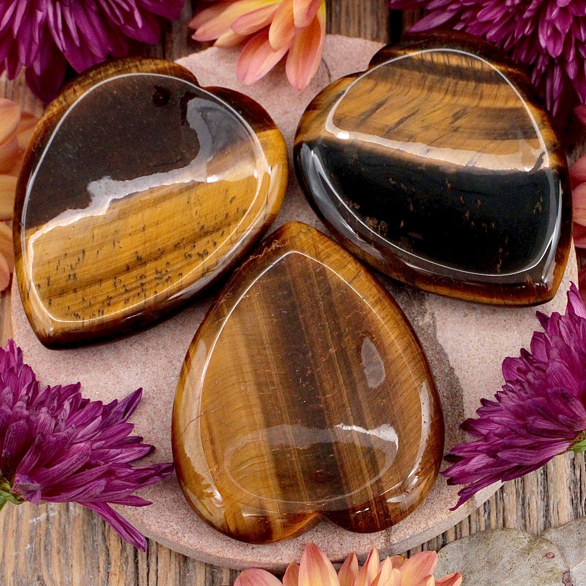 Tiger's Eye Heart-Shaped Worry Stone
