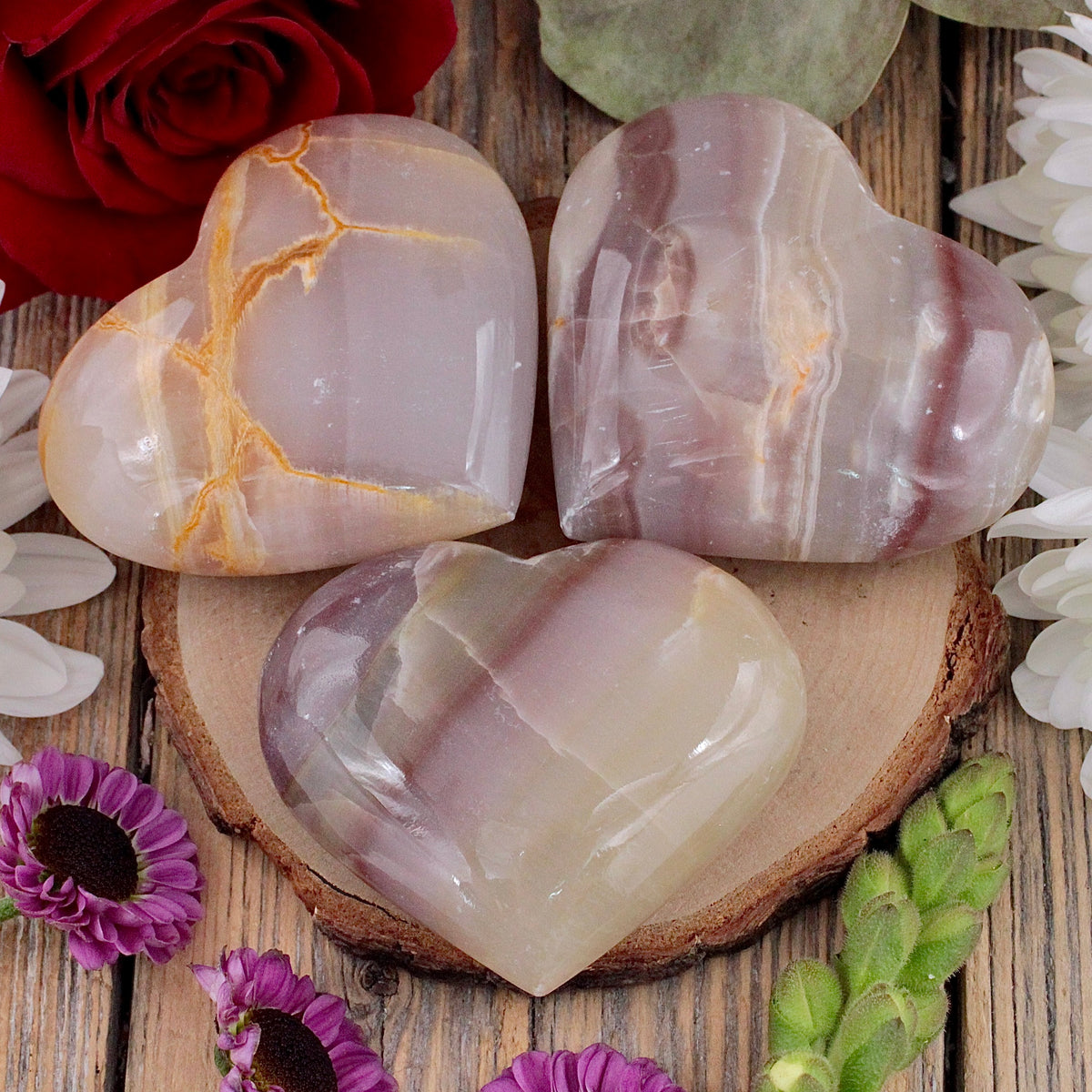 Watermelon Calcite Heart