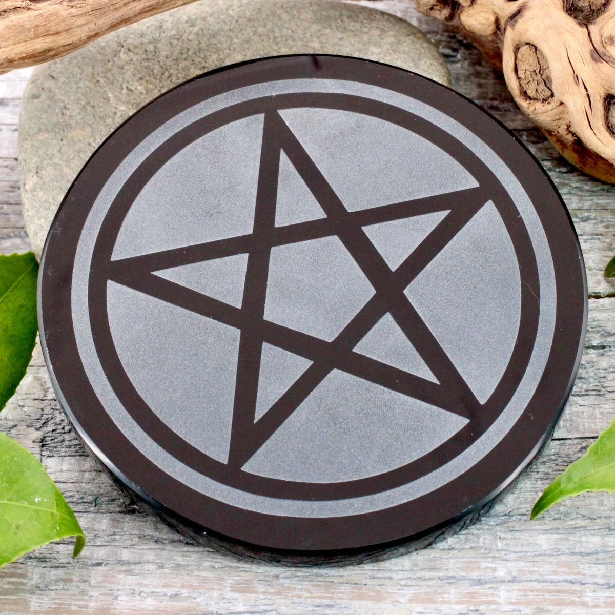 Obsidian Pentacle Scrying Mirror