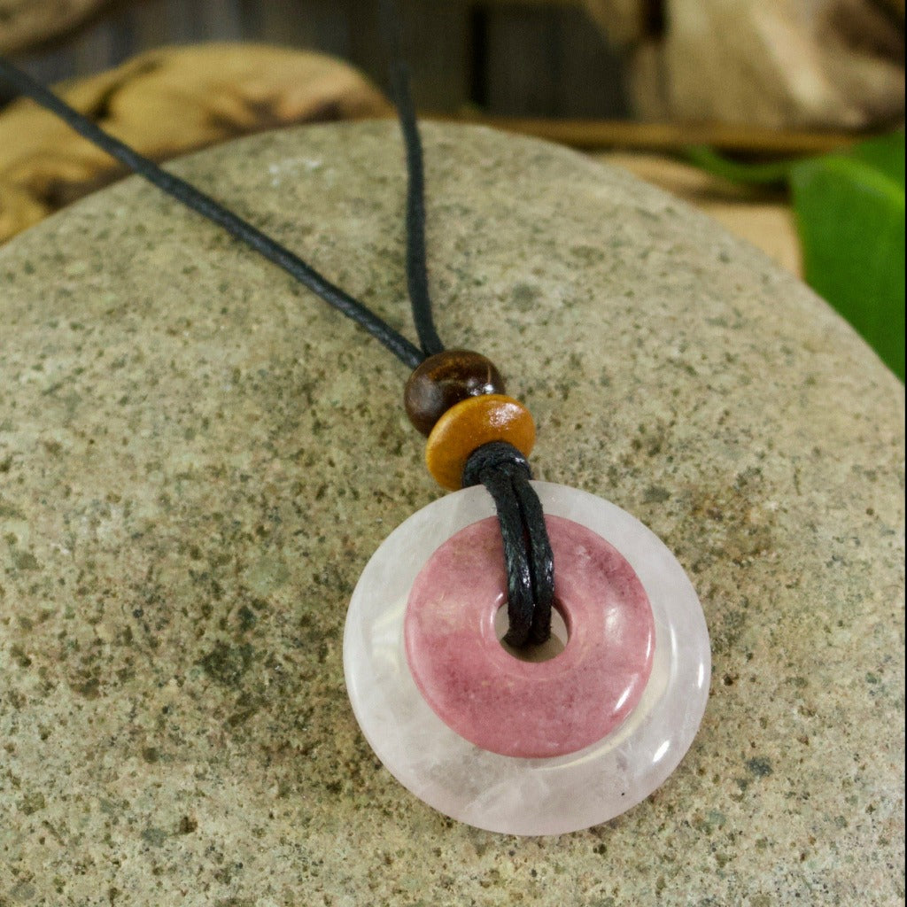 Rhodonite & Rose Quartz Destiny Duo Necklace