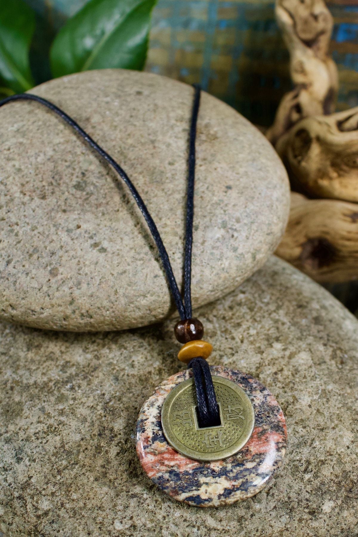 sacred earth amulet stone necklace