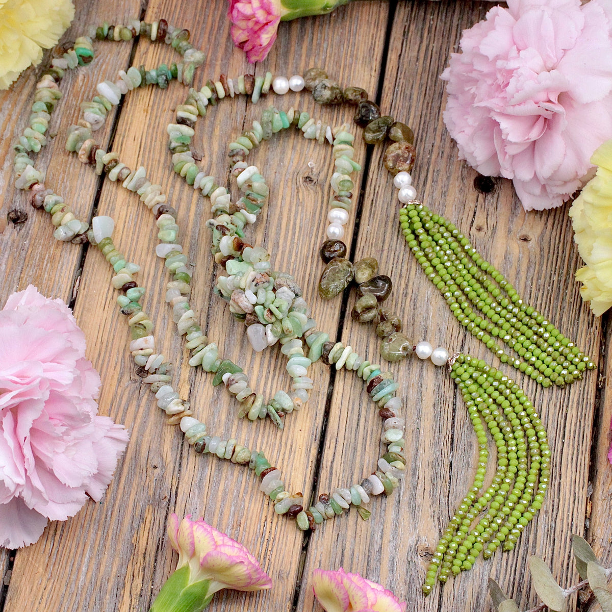 Chrysoprase Open Lariat Necklace