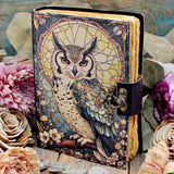 Horned Owl Leather Bound Journal with Metal Clasp