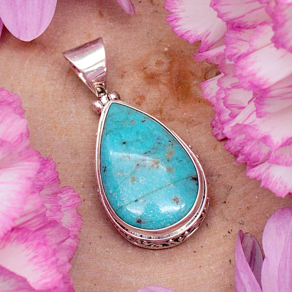 Turquoise Pendant - Sterling Silver