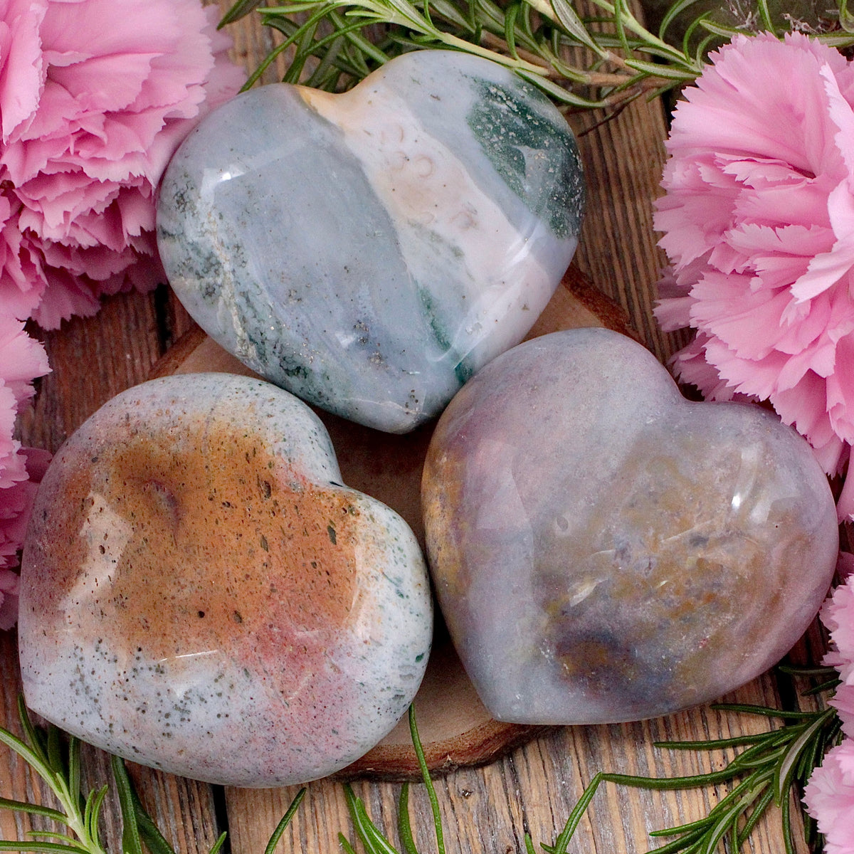 Pastel Ocean Jasper Heart