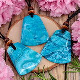 Blue Dyed Agate Pendant
