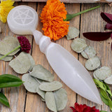 Selenite Athame with Pentacle