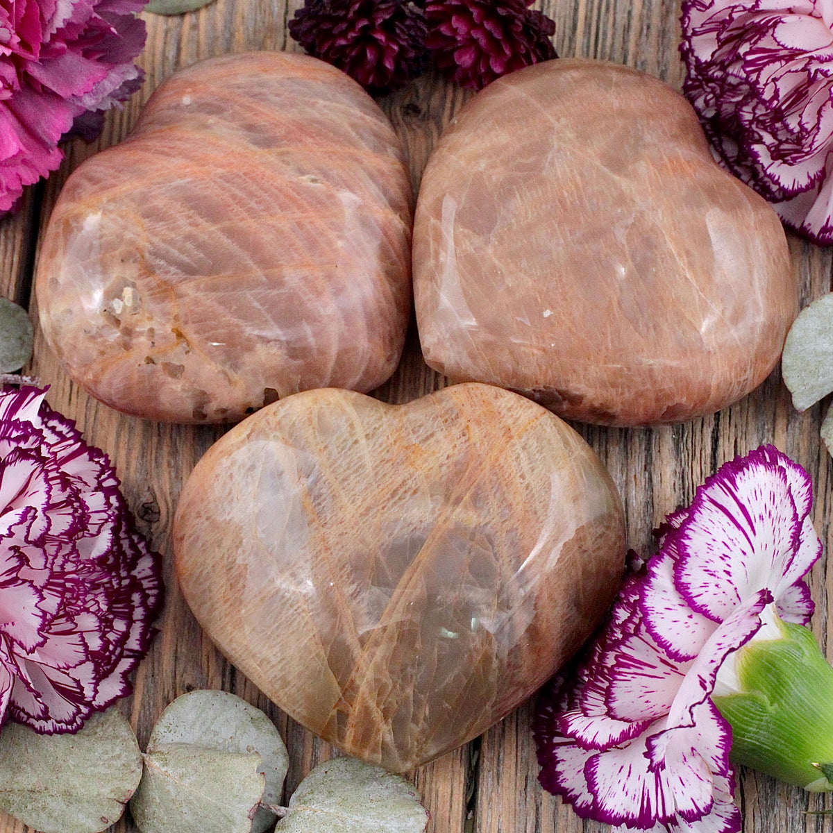 Peach Moonstone Heart