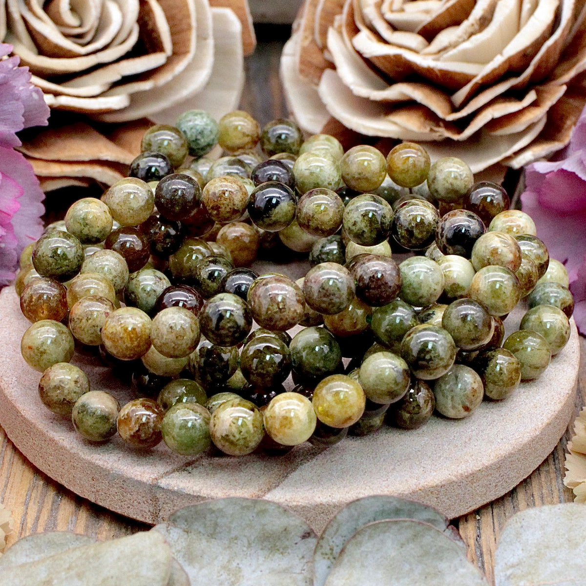 Green Garnet Bracelet - 8mm