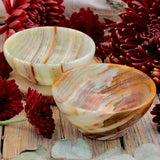 Green Banded Calcite Bowl