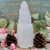 Selenite Lamp Tower 10"