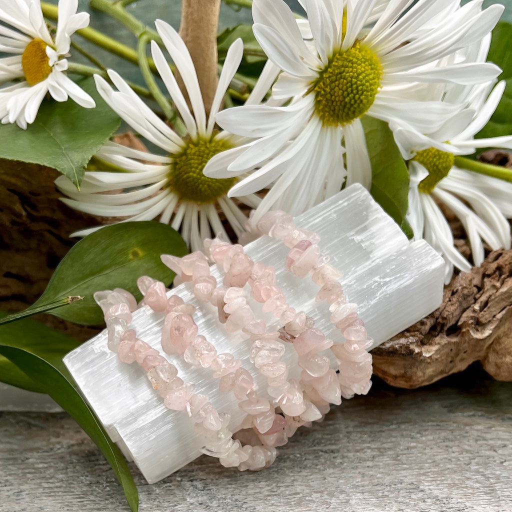 Rose Quartz Chip Bracelet