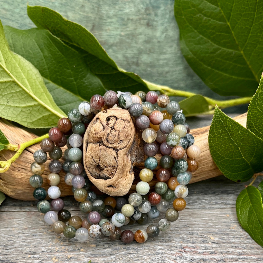 Fancy Jasper Beaded Stretch Bracelet 6mm