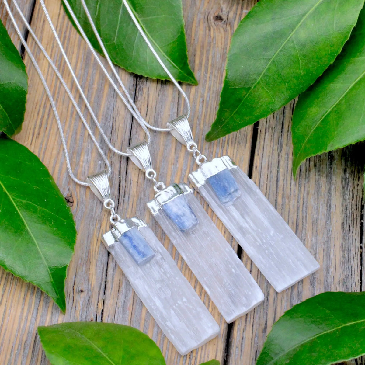 Selenite with Kyanite Pendant