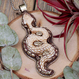 Bone Snake Pendant - Tibetan Silver