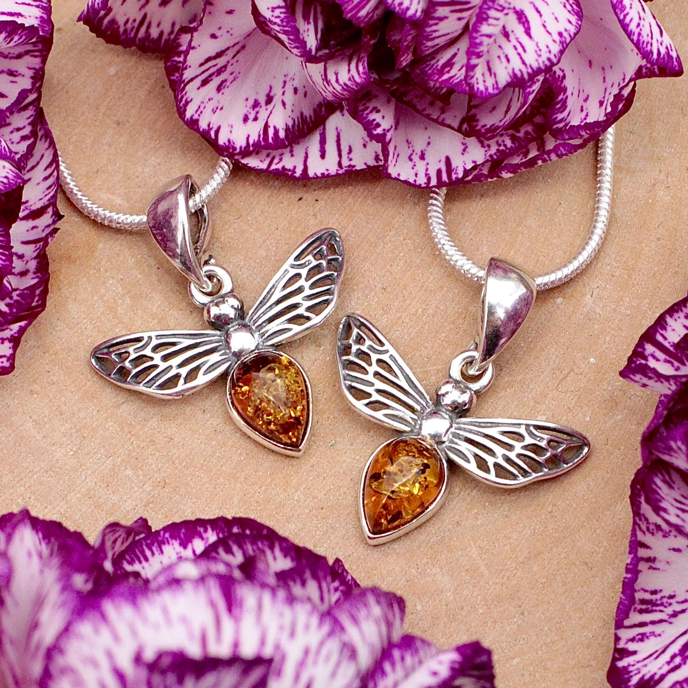 Amber Pendant - Sterling Silver A