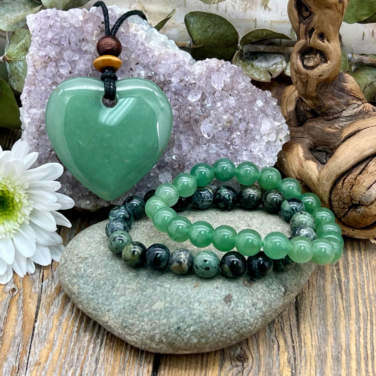 Green Aventurine Heart Stone Bundle