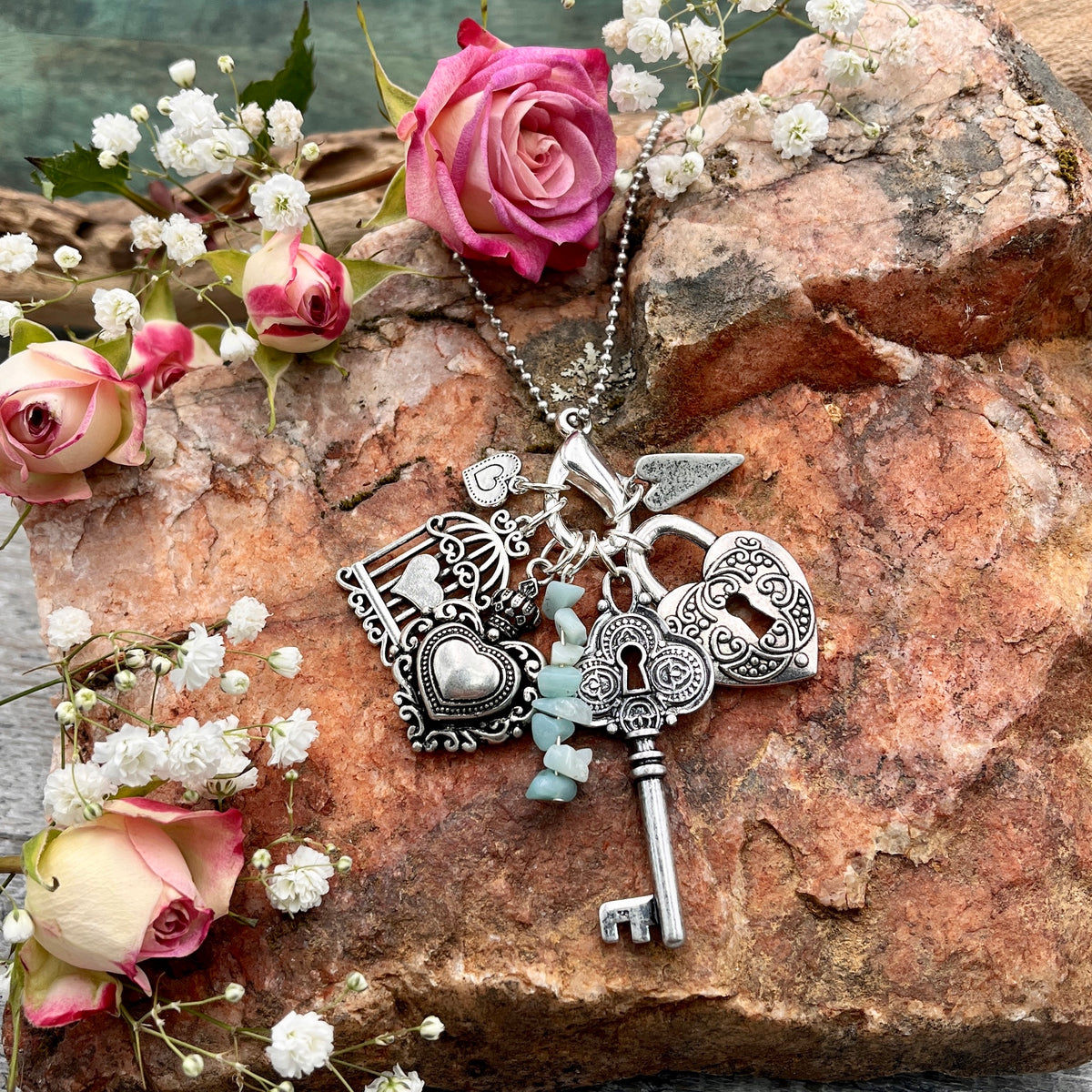 Key to My Heart Charm Necklace 