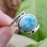Larimar Oval Ring - Sterling Silver