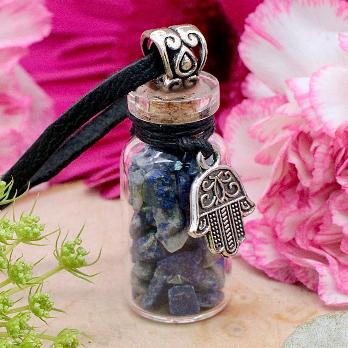 Lapis Lazuli Spell Jar Pendant - Keep Evil Eye Away