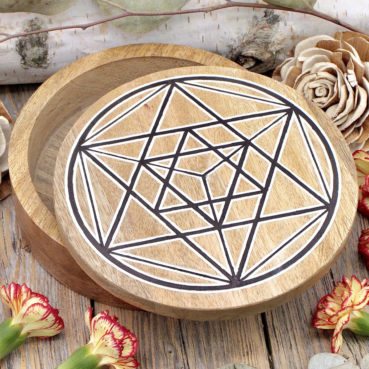 Metatron Wood Trinket Box