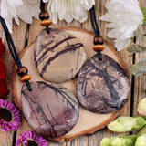 Paintbrush Jasper Pendant on Adjustable Cord