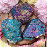Peacock Ore Rough Stone - Acid-treated Chalcopyrite