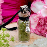 Peridot Spell Jar Pendant - Attracts Wealth
