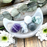 New Beginnings & Positive Change Crystal Moon Bowl Set