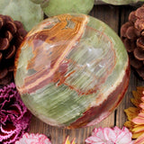 Green Banded Calcite Sphere