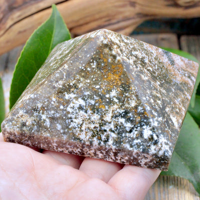 Ocean Jasper Pyramid hand