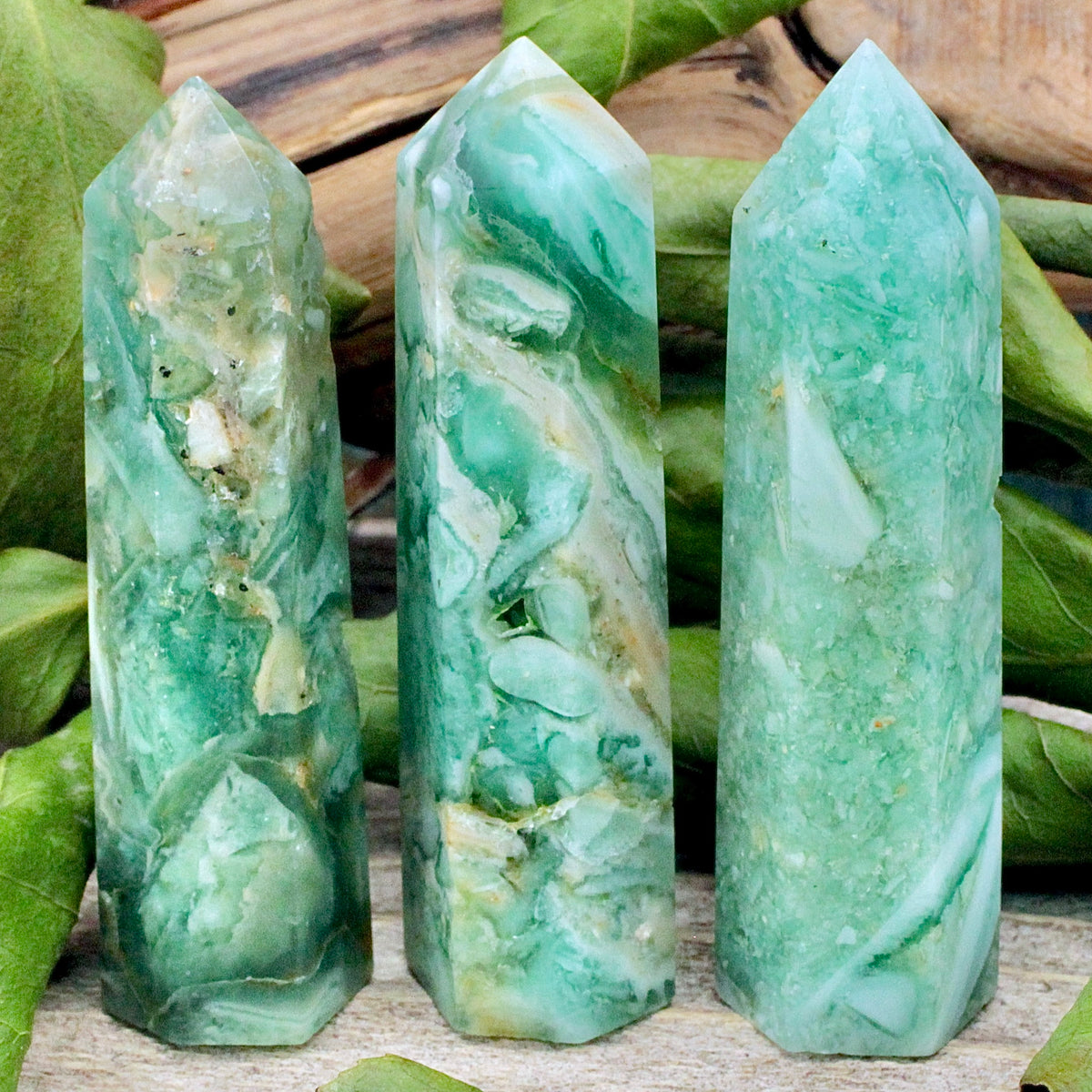 Opalized Green Fluorite Tower