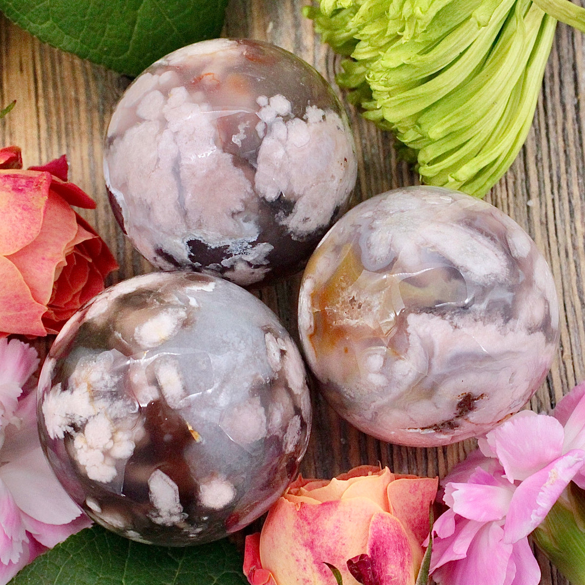 Flower Agate Sphere