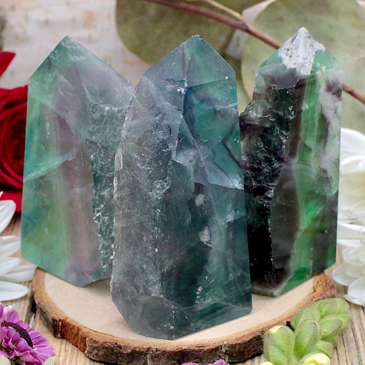 Rainbow Fluorite Rough Edge Point A