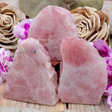 Rose Quartz Cutbase Half Polish