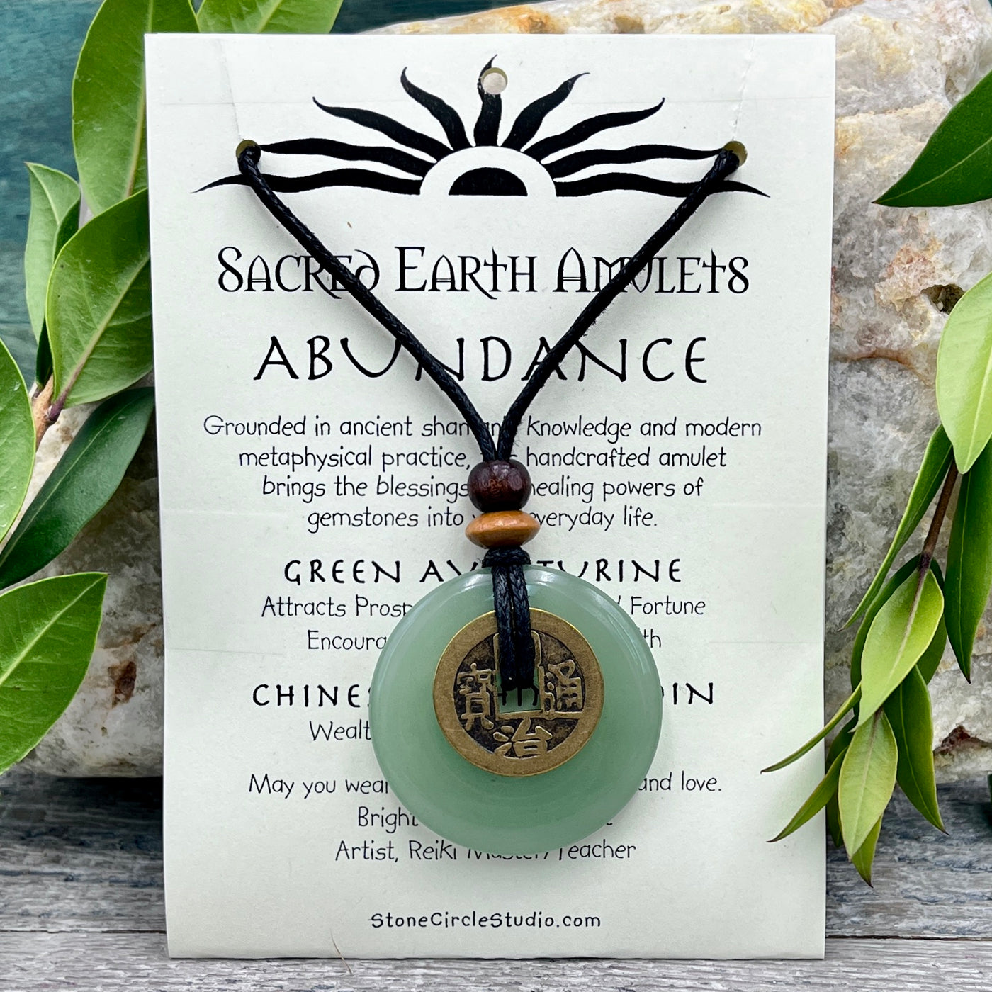 Abundance Green Aventurine Necklace Sacred Earth Amulet