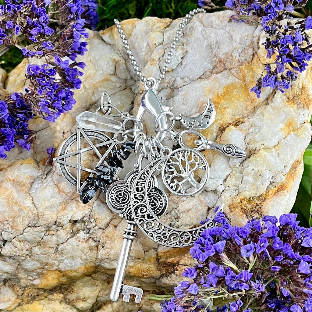 Sisterhood Charmed Life Necklace with Snowflake Obsidian