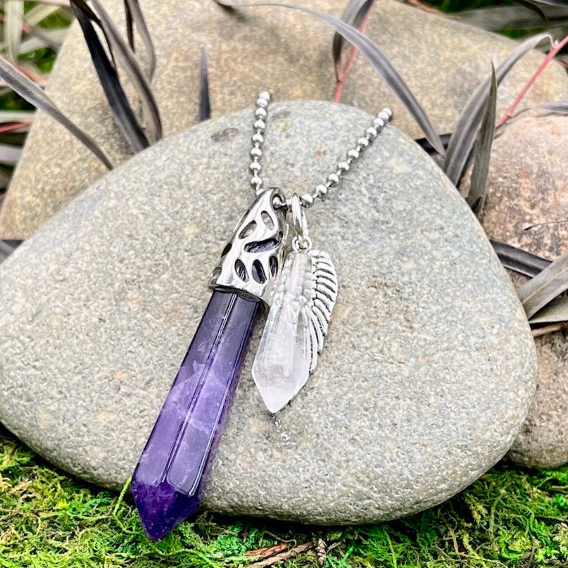 Amethyst Guardian Stone Necklace Large