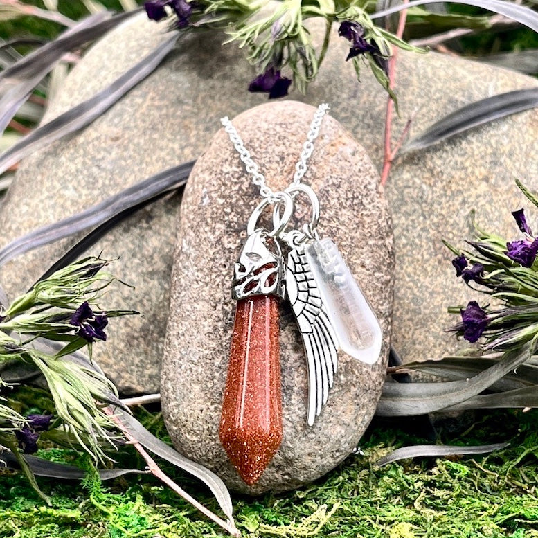 Goldstone Guardian Stone Necklace 