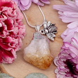 Citrine Pendant with Bee Charm