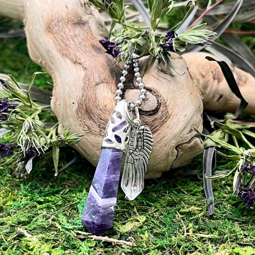 Charon Amethyst Guardian Stone Necklace Medium