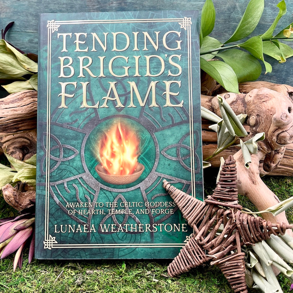 The book 'Tending Bridgids Flame' by Lunaea Weatherstone 
