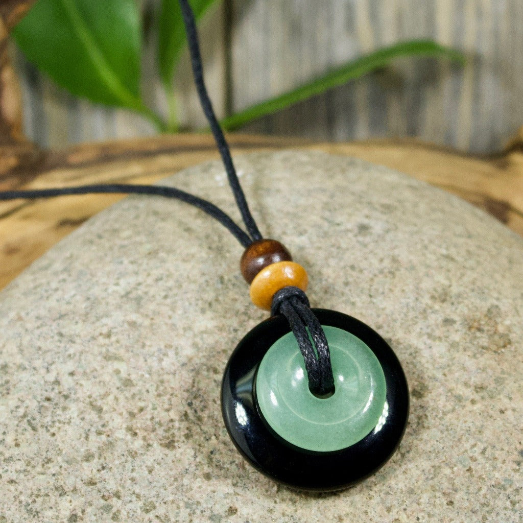 Green Aventurine & Black Jasper Destiny Duo Necklace