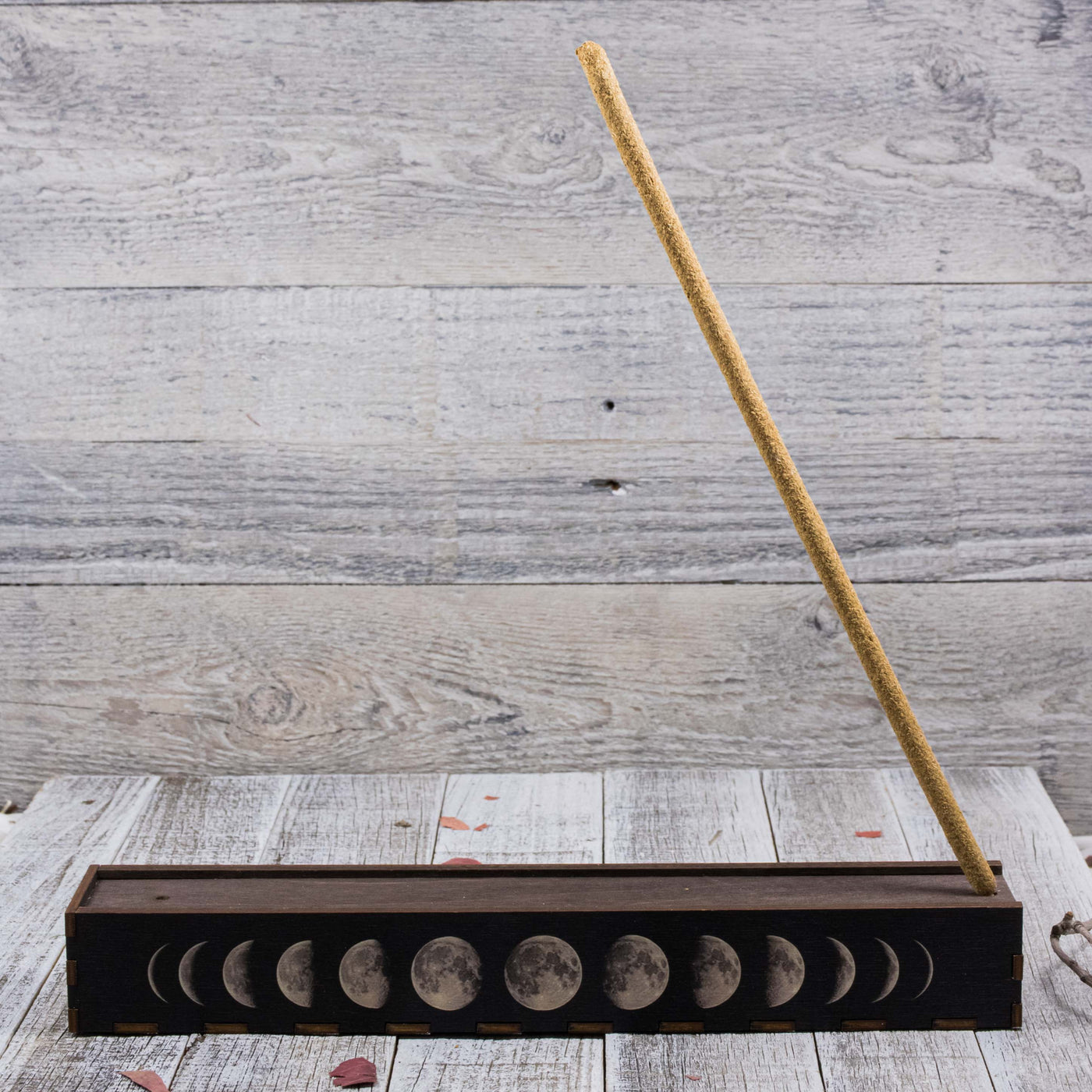 Lunar Phase Wooden Incense Holder Box
